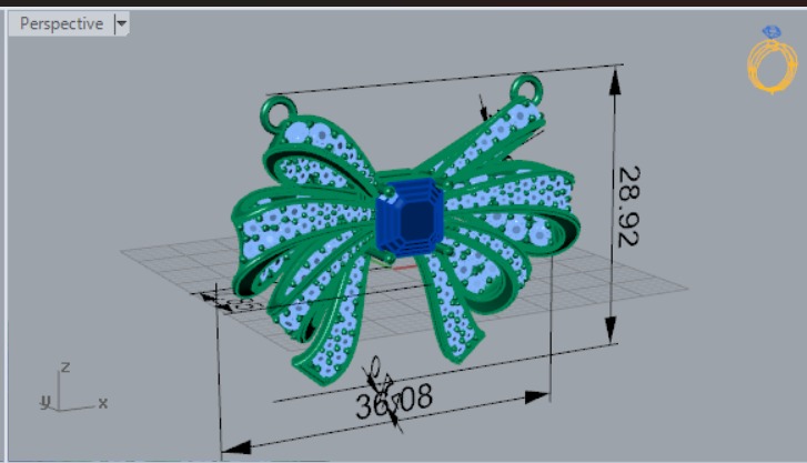 Bow tie pendant jp0004 3D print model_9