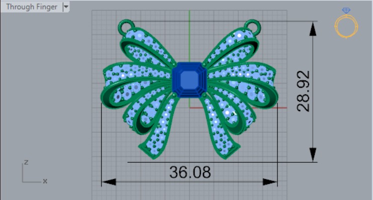 Bow tie pendant jp0004 3D print model_11