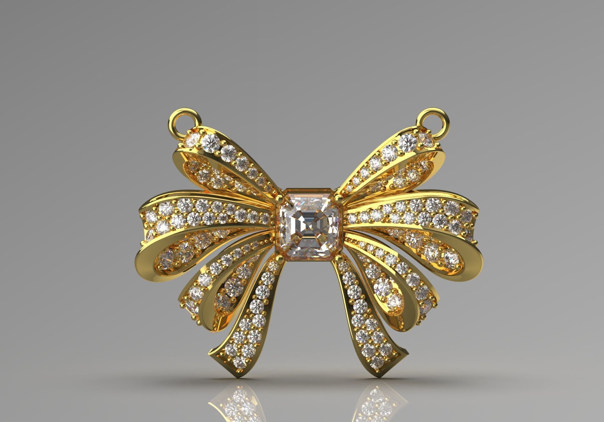 Bow tie pendant jp0004 3D print model_3