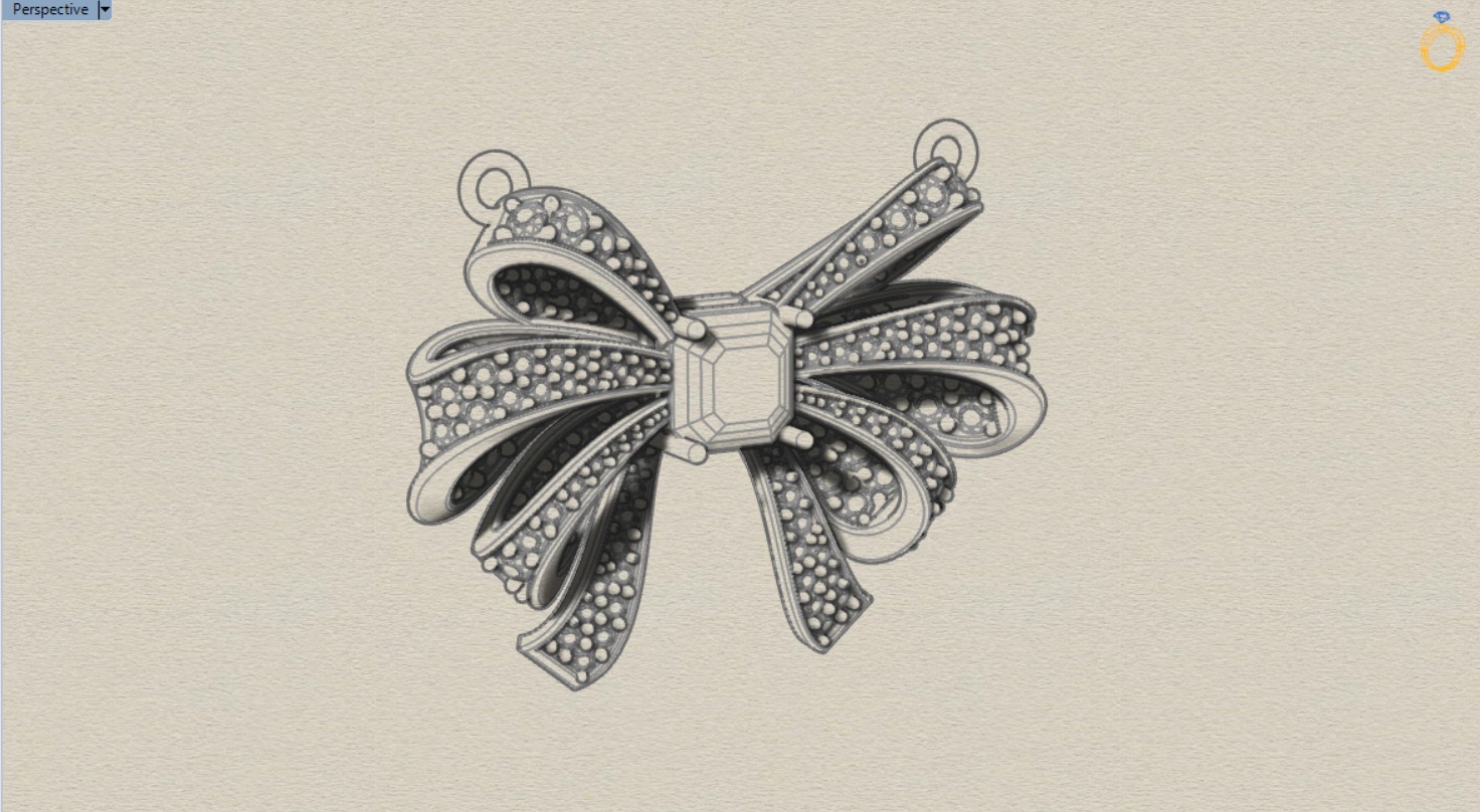 Bow tie pendant jp0004 3D print model_16