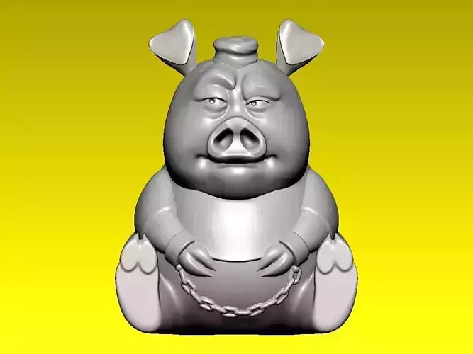 Pig Funny  - Animal - statue - 3D print