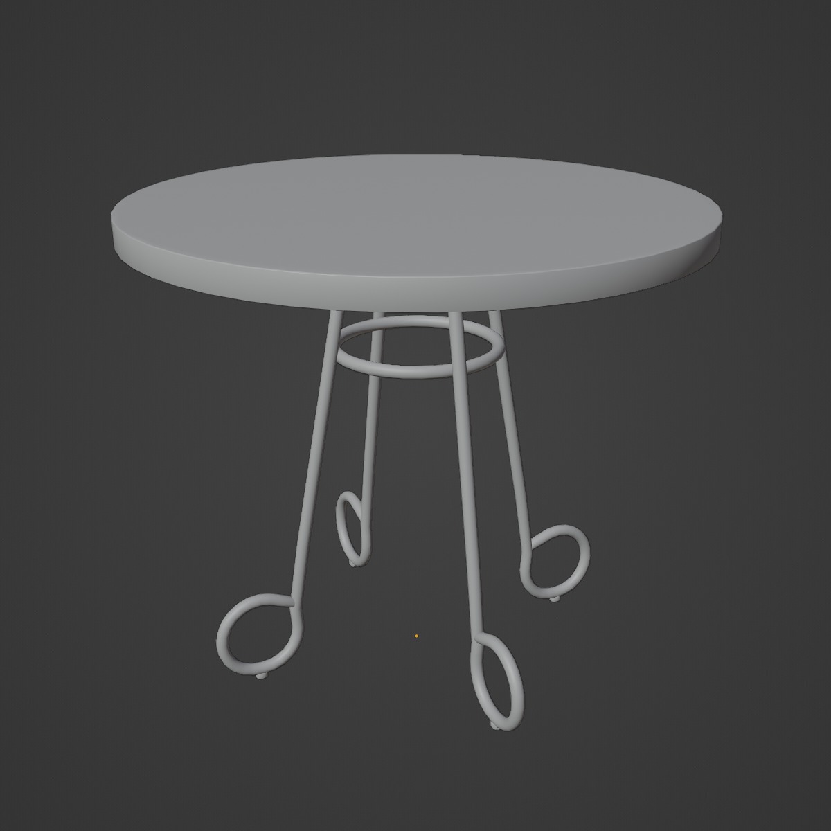 Circle Coffee Table 07 Low-poly 3D model_9