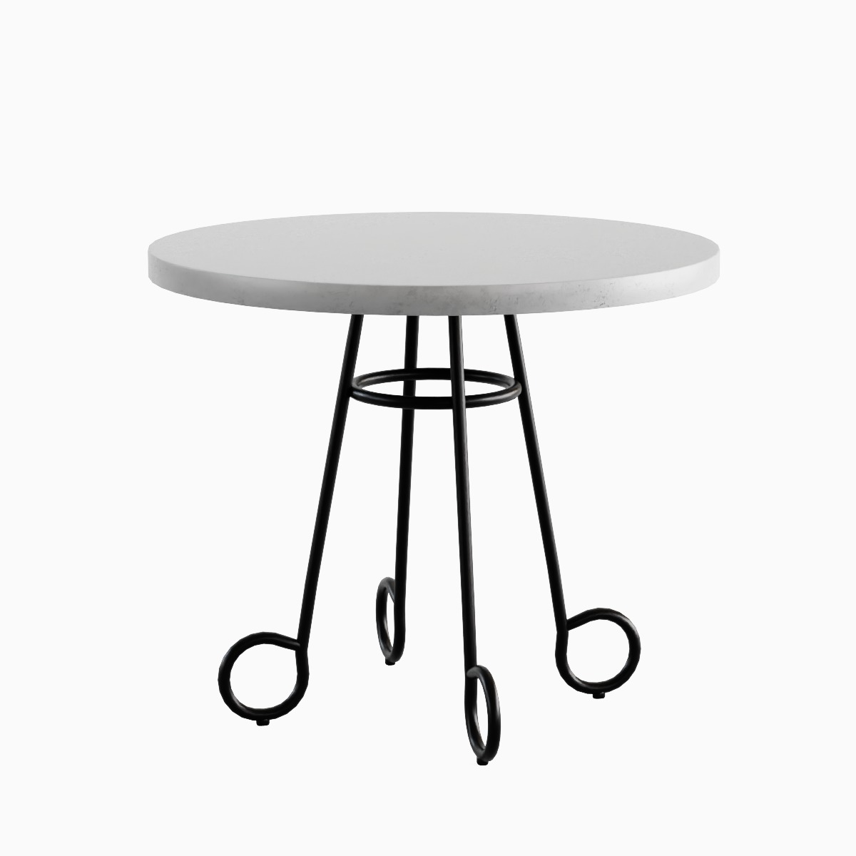 Circle Coffee Table 07 Low-poly 3D model_2