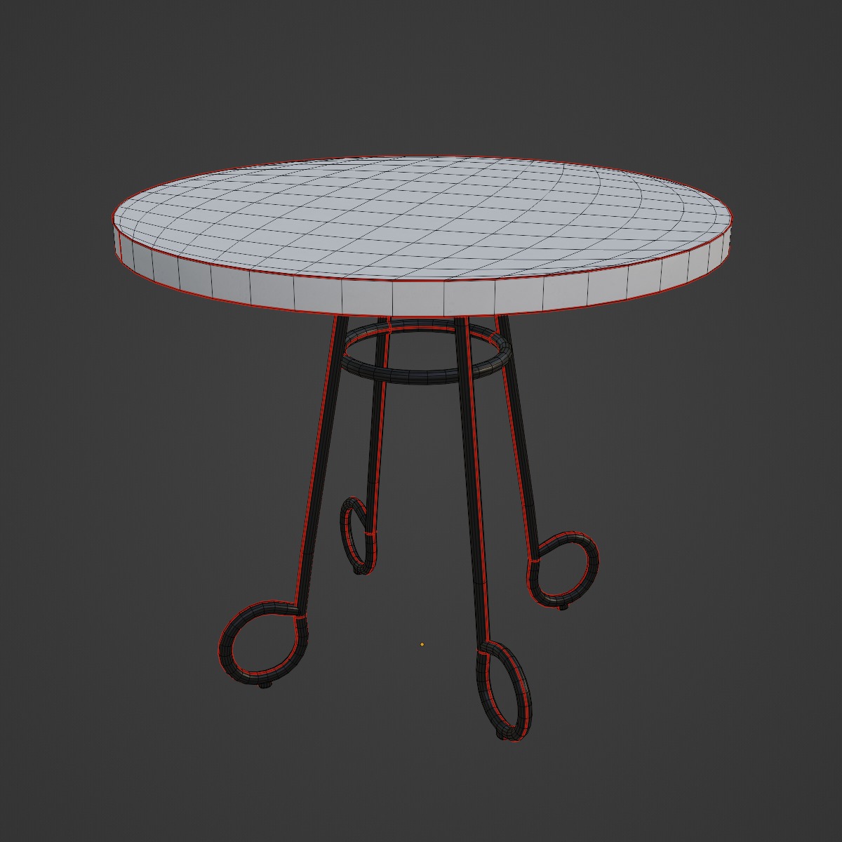 Circle Coffee Table 07 Low-poly 3D model_7