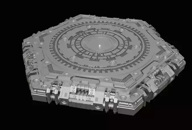Hexagon Stand Base Diorama Scifi Model B