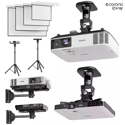 Set of Epson projectors  3D model