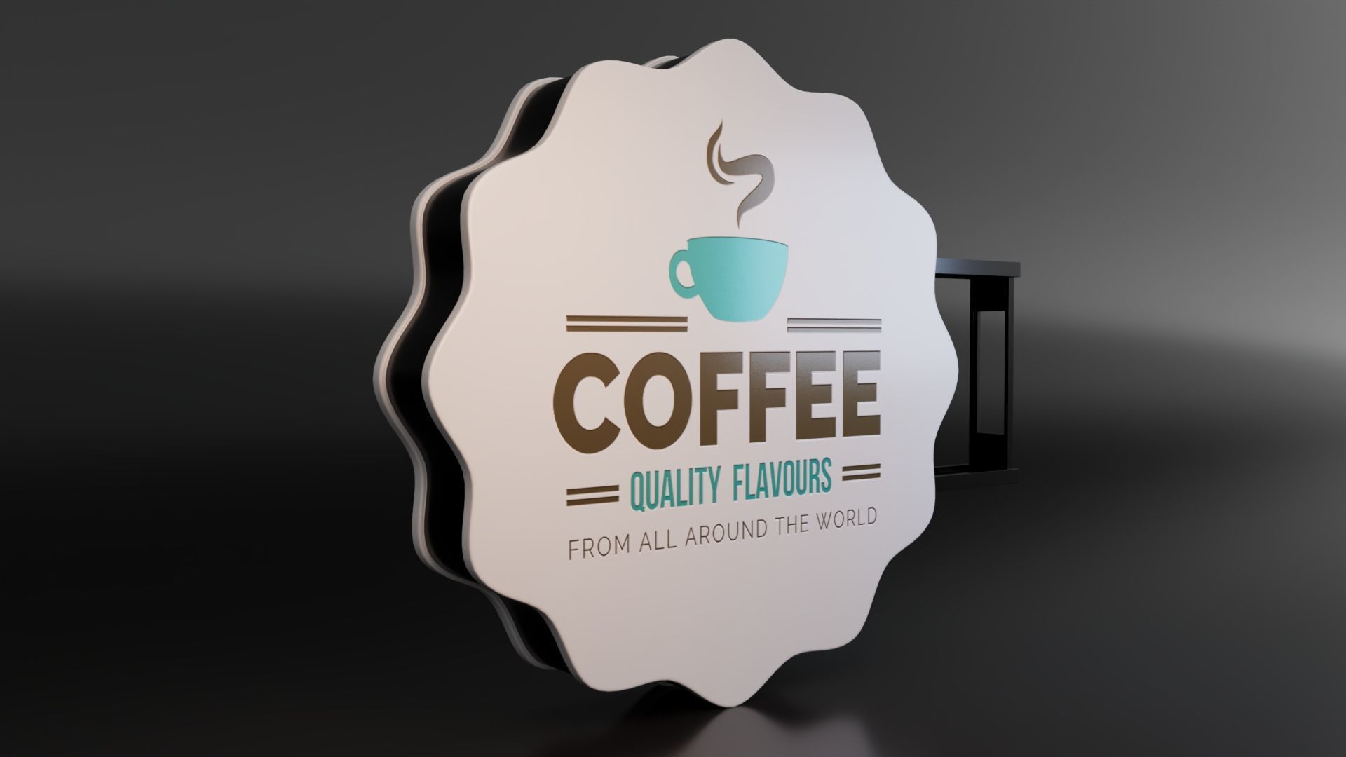 Coffee Shop Signage Low-poly 3D model_1