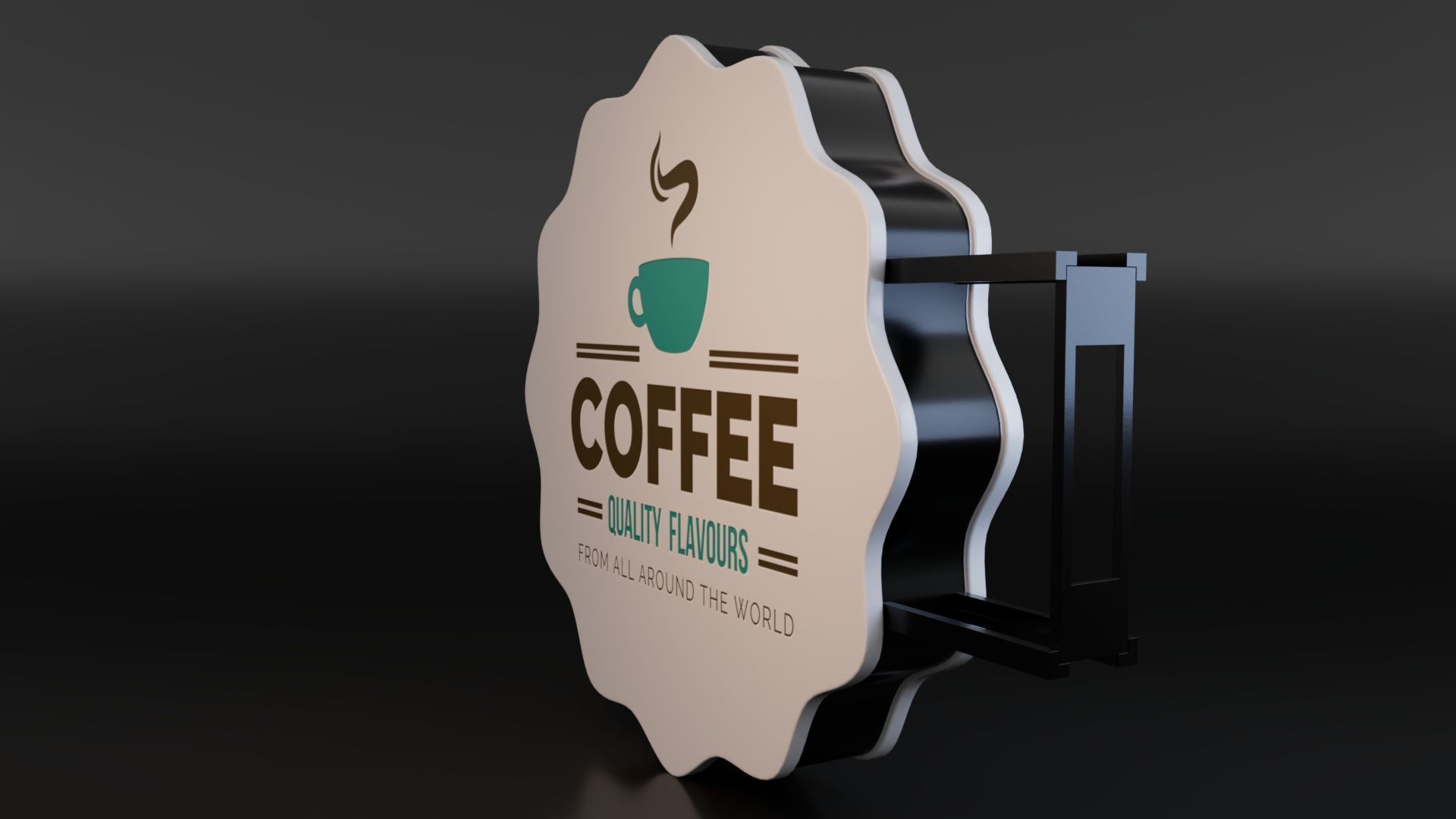 Coffee Shop Signage Low-poly 3D model_3