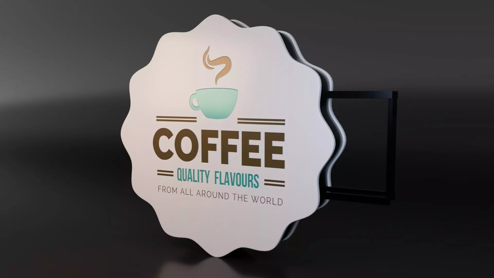Coffee Shop Signage Low-poly 3D model_0