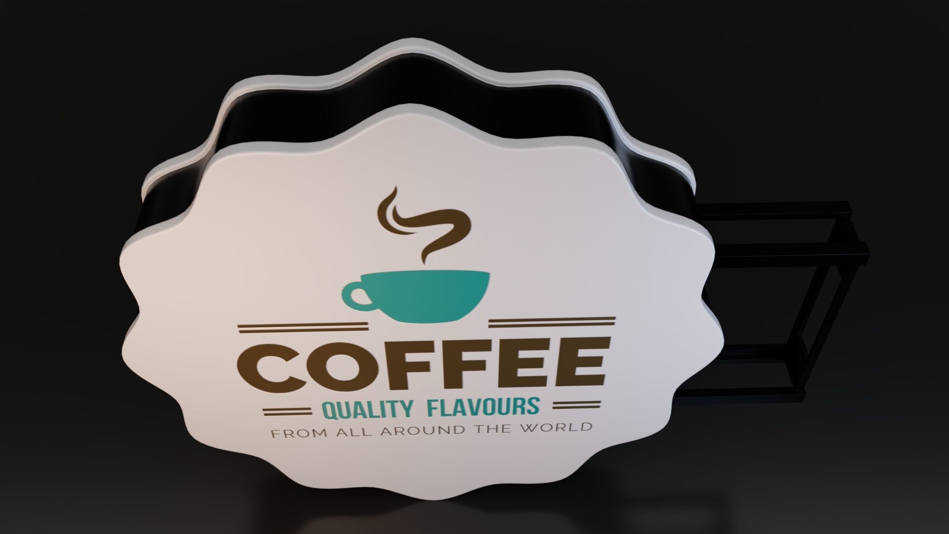 Coffee Shop Signage Low-poly 3D model_4