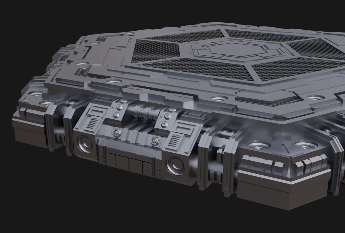 Hexagon Stand Base Diorama Scifi Model A 3D print model_2