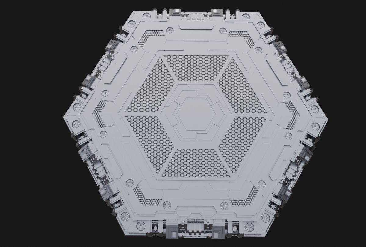 Hexagon Stand Base Diorama Scifi Model A 3D print model_3