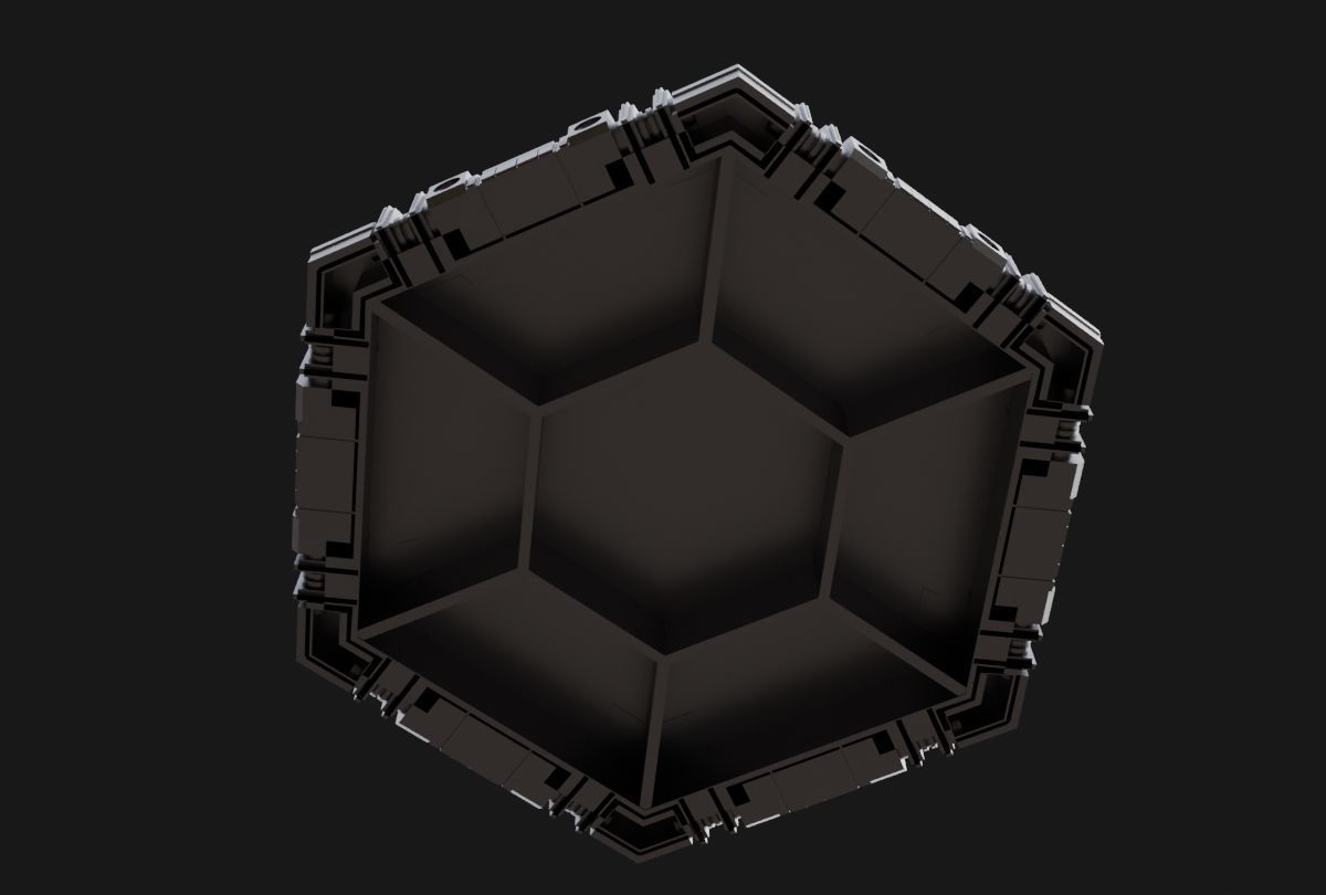 Hexagon Stand Base Diorama Scifi Model A 3D print model_4