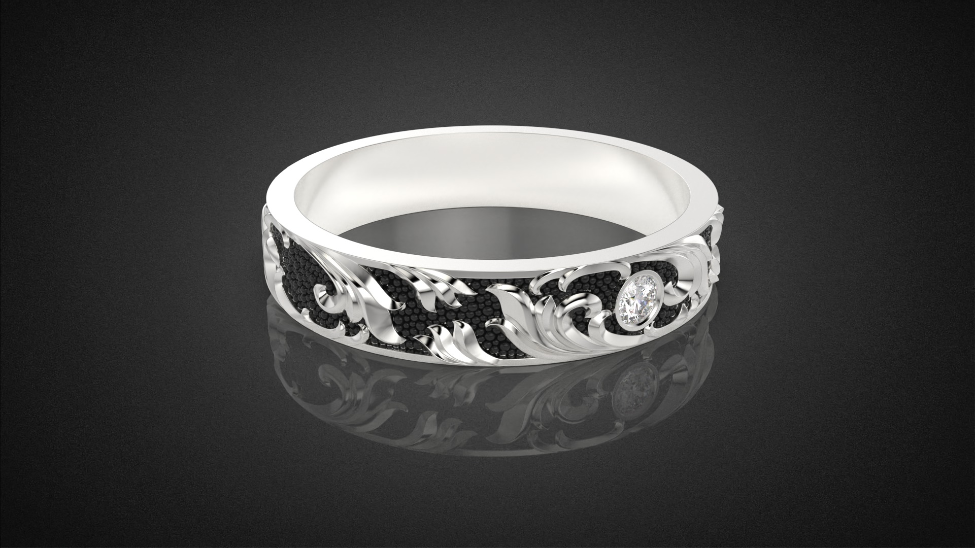 Gemstone ring Golden Ratio R57 all sizes 3D print model_19