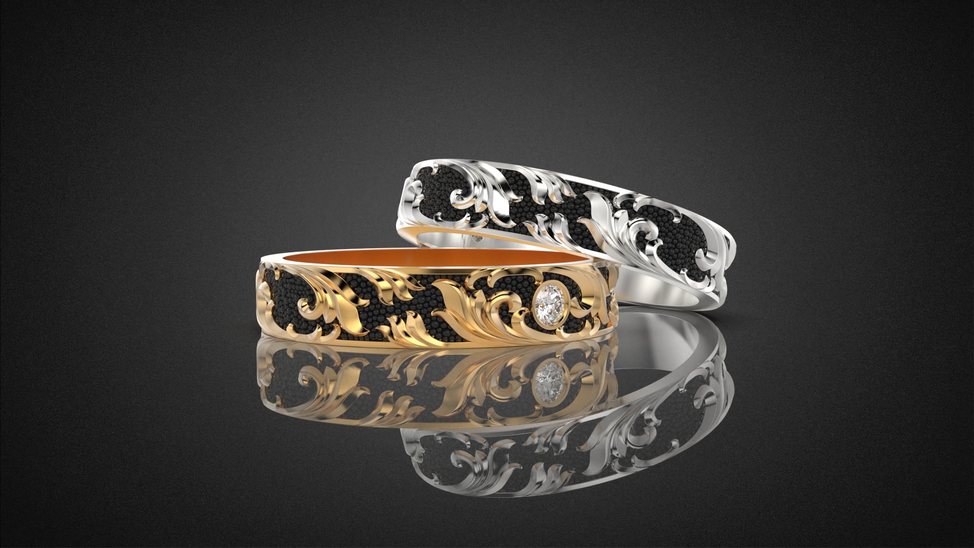 Gemstone ring Golden Ratio R57 all sizes 3D print model_23