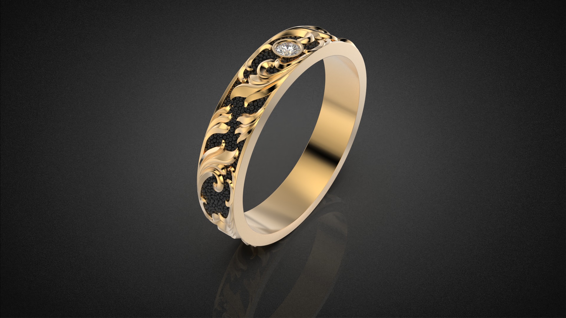 Gemstone ring Golden Ratio R57 all sizes 3D print model_12