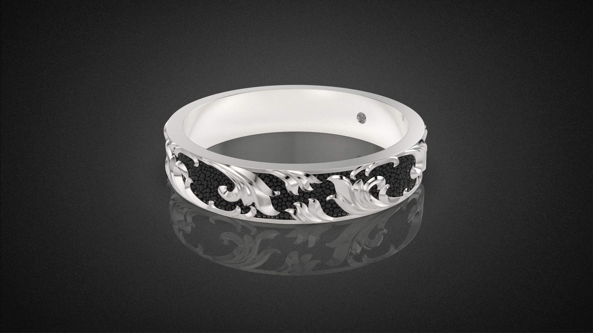 Gemstone ring Golden Ratio R57 all sizes 3D print model_18