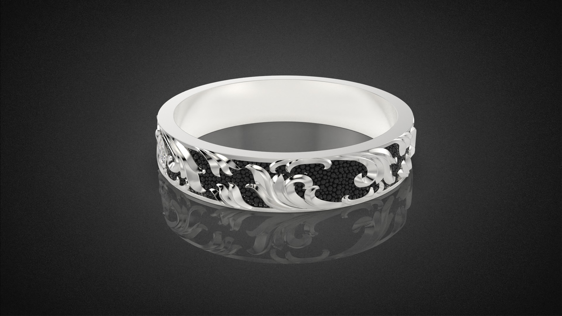 Gemstone ring Golden Ratio R57 all sizes 3D print model_15