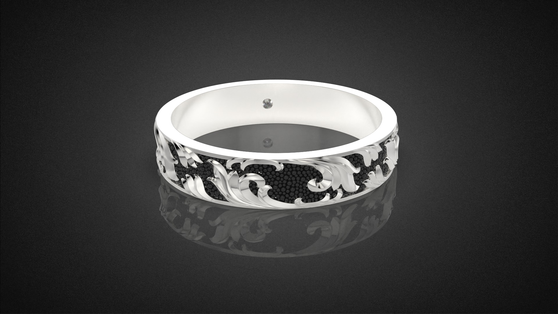 Gemstone ring Golden Ratio R57 all sizes 3D print model_17