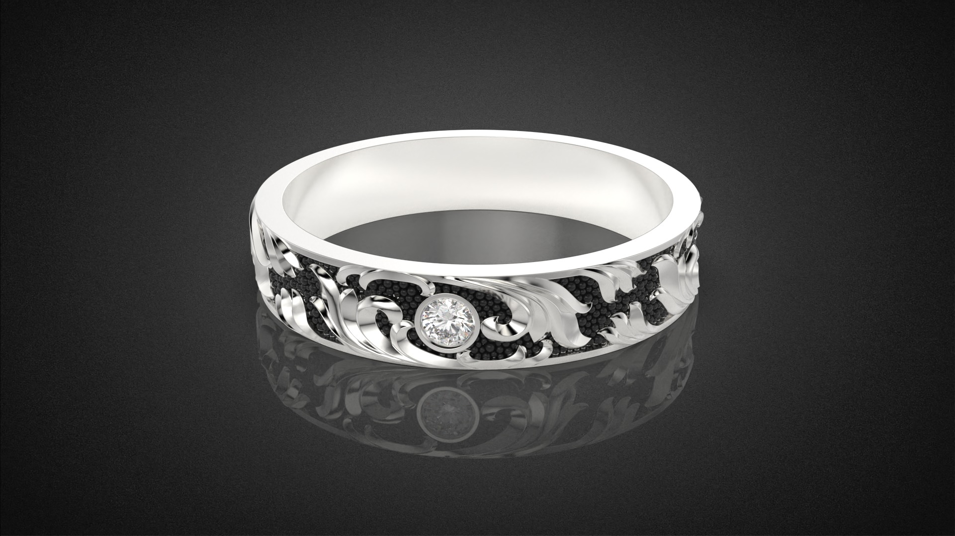 Gemstone ring Golden Ratio R57 all sizes 3D print model_14