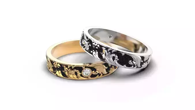 Gemstone ring Golden Ratio R57 all sizes 3D print model