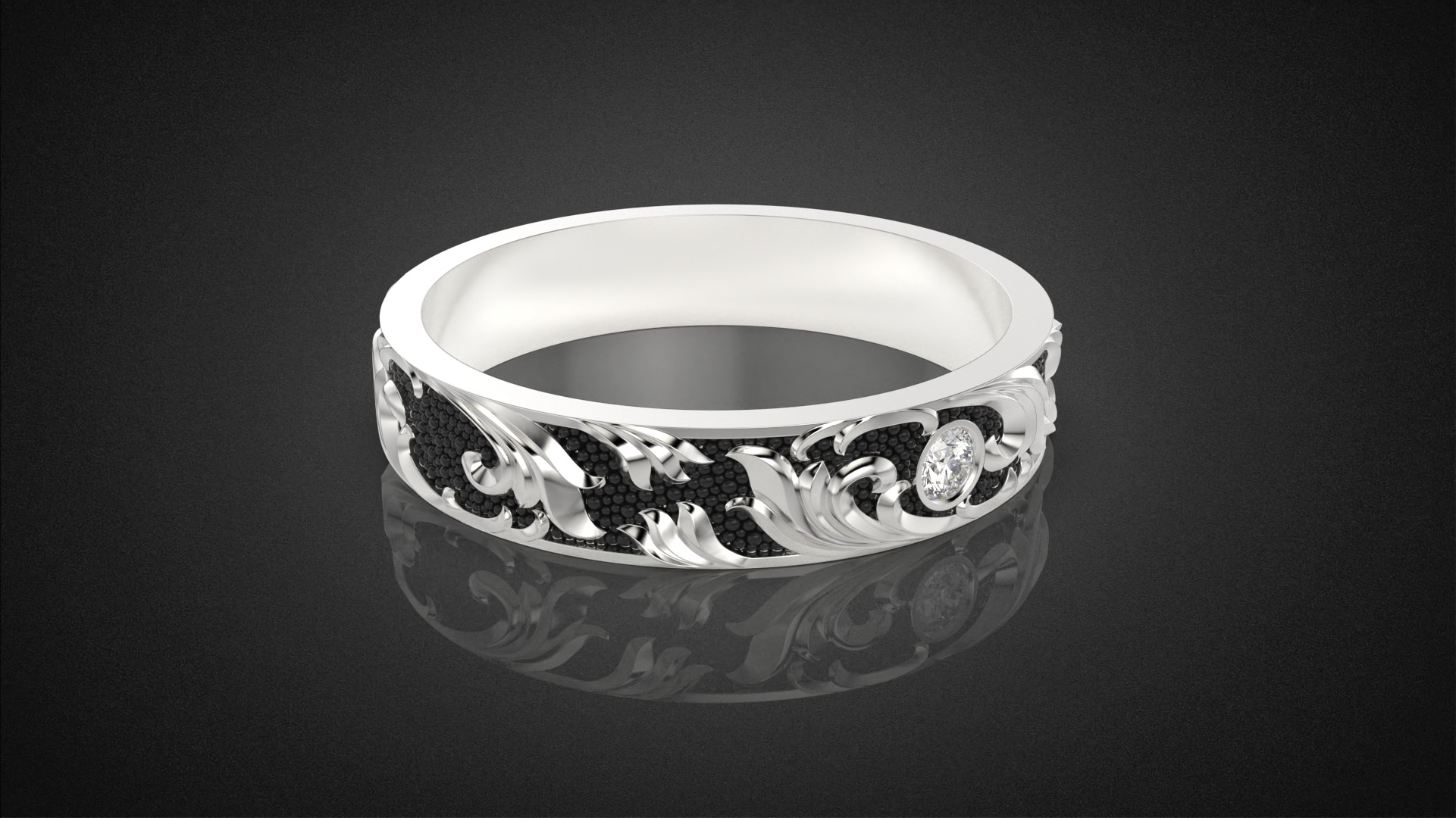 Gemstone ring Golden Ratio R57 all sizes 3D print model_13