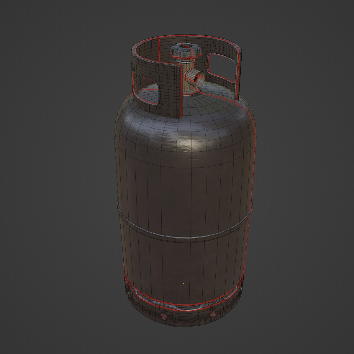 Dirty Gas Cylinder 05 Low-poly 3D model_7