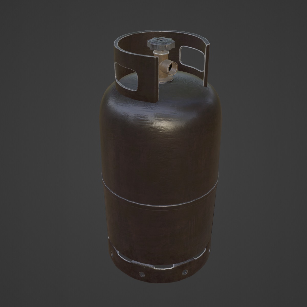 Dirty Gas Cylinder 05 Low-poly 3D model_6