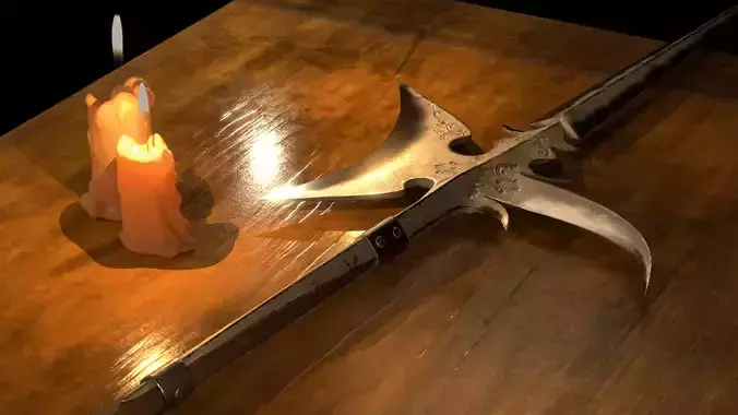 Halberd-Pike-Spear-Pikeaxe Low-poly 3D model