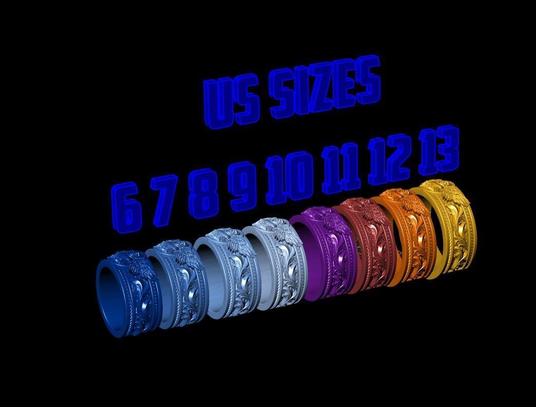 Benedictine Monk wings guns band ring 3D print model_5