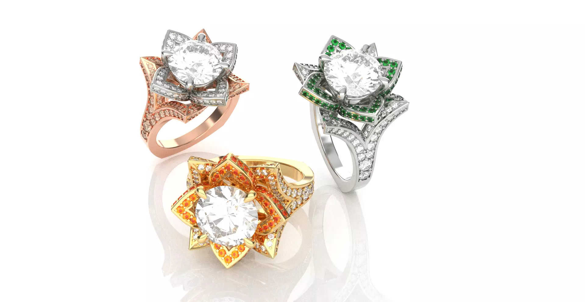 Floral Engagement Ring 3D print model_0