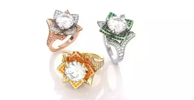 Floral Engagement Ring