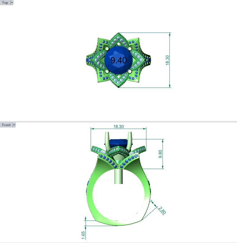 Floral Engagement Ring 3D print model_5