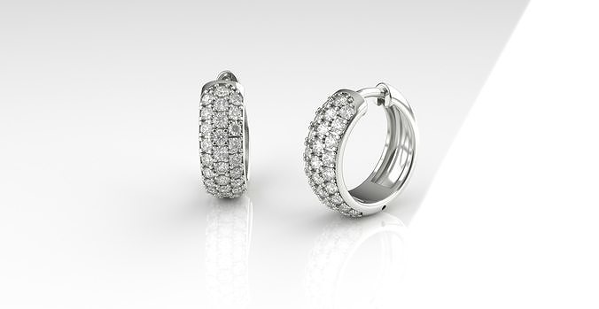 Pave Hoop Earrings 3D print model