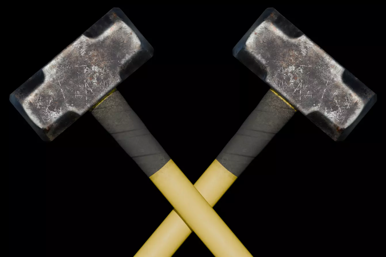 4K High Polly Industrial Sledge Hammer 3D model_0