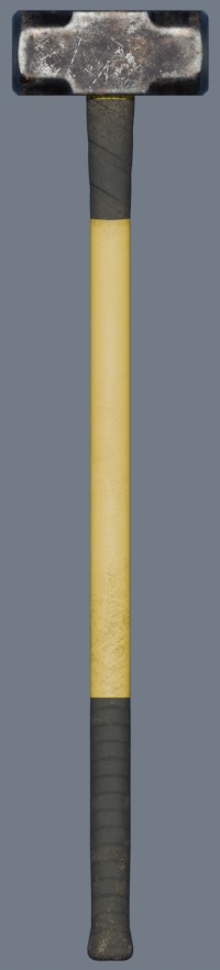 4K High Polly Industrial Sledge Hammer 3D model_4