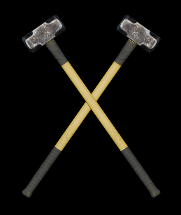 4K High Polly Industrial Sledge Hammer 3D model_1