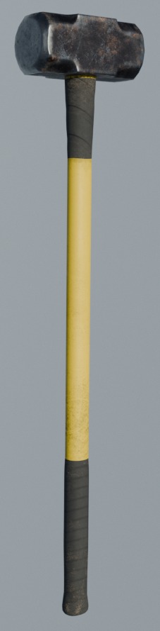 4K High Polly Industrial Sledge Hammer 3D model_2