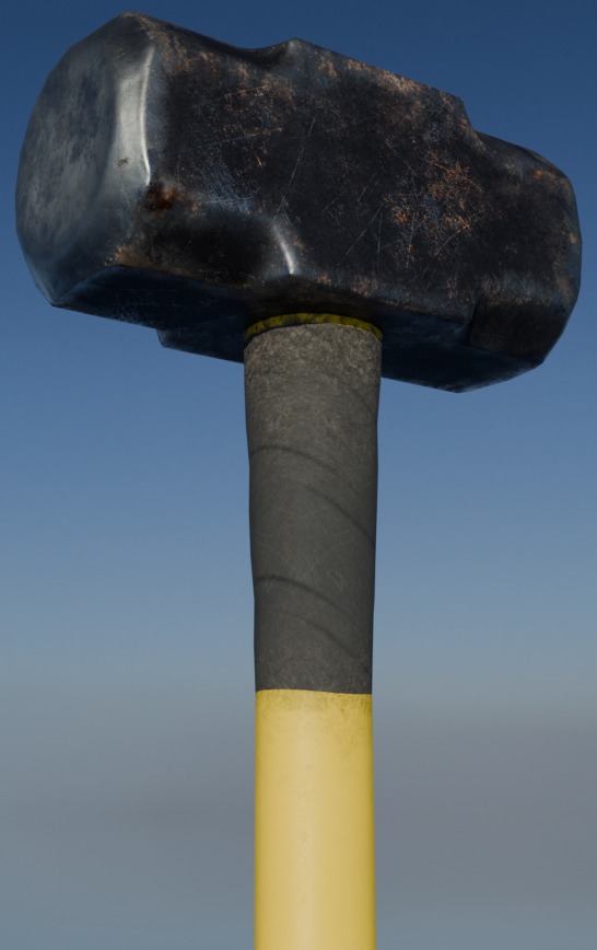 4K High Polly Industrial Sledge Hammer 3D model_3