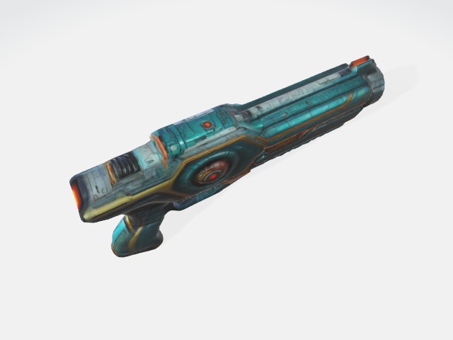 Scifi lazer gun Low-poly 3D model_5