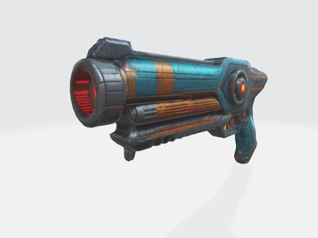 Scifi lazer gun Low-poly 3D model_1