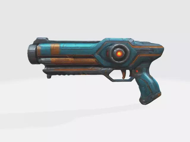 Scifi lazer gun Low-poly 3D model_0