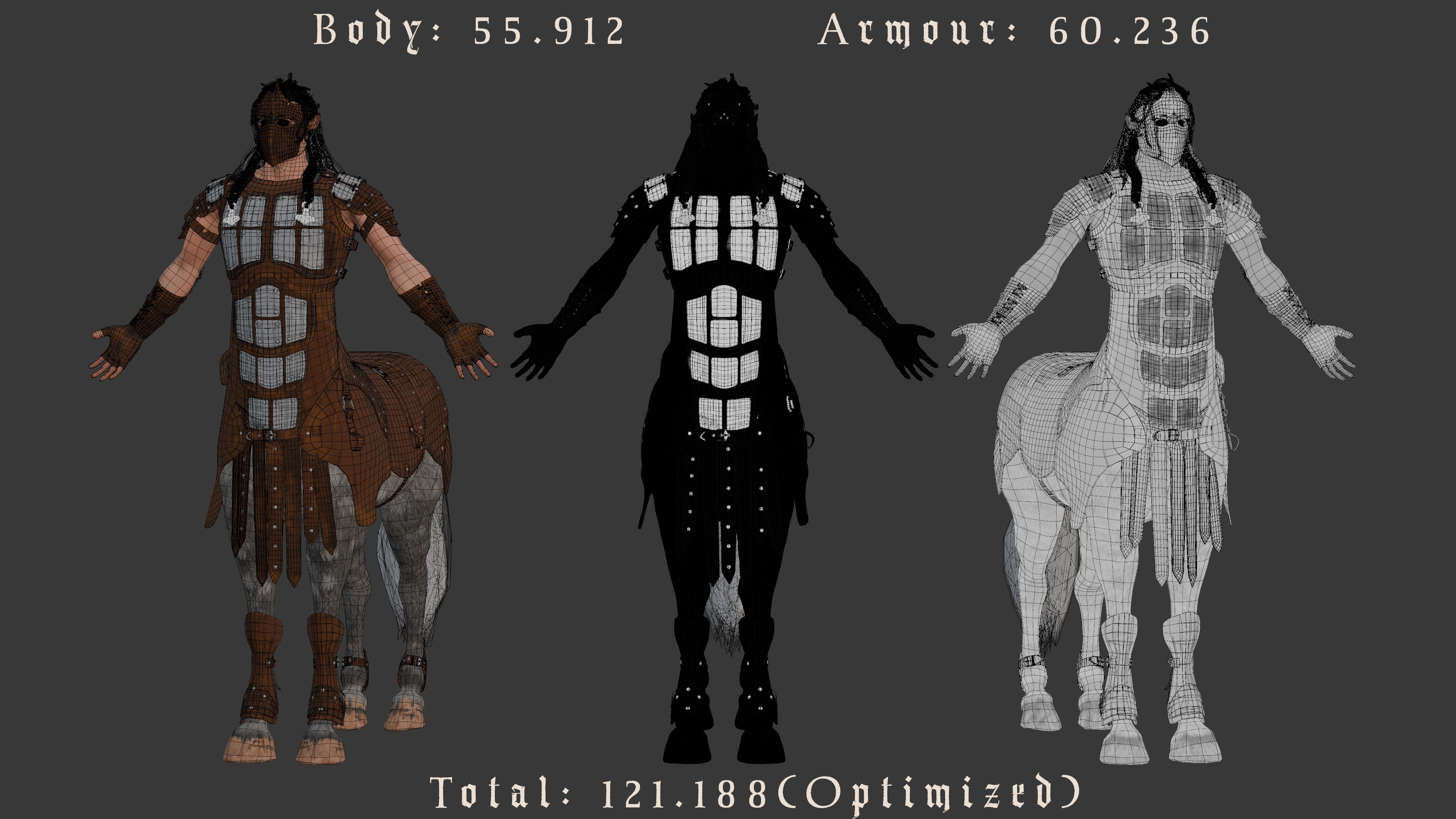 Cantaur Warrior-Warrior-Berserk-Centaur Low-poly 3D model_13