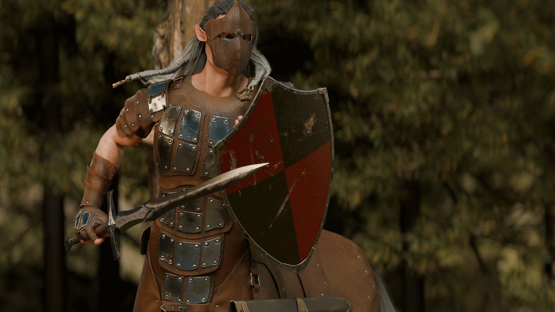 Cantaur Warrior-Warrior-Berserk-Centaur Low-poly 3D model_2