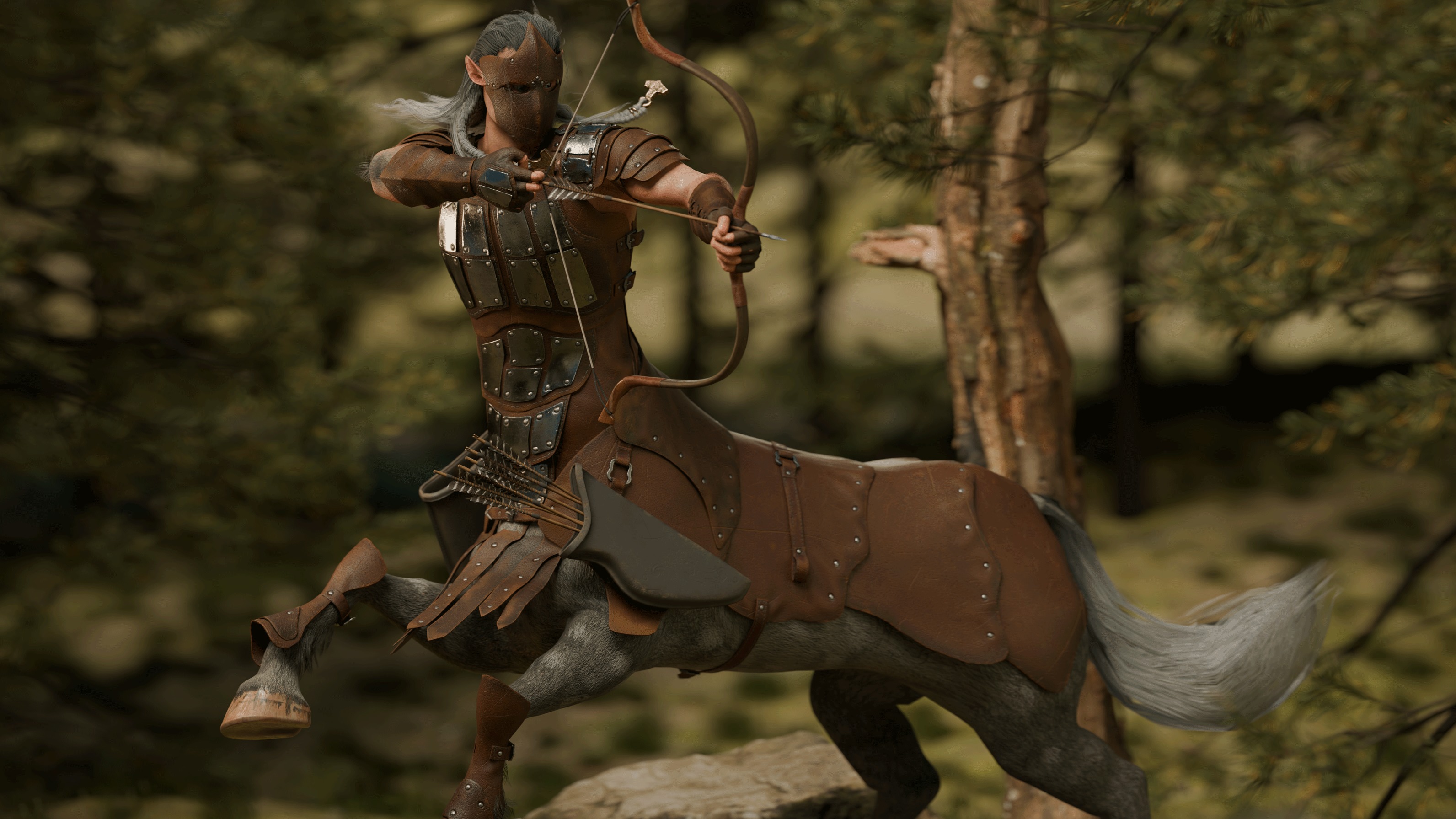 Cantaur Warrior-Warrior-Berserk-Centaur Low-poly 3D model_1