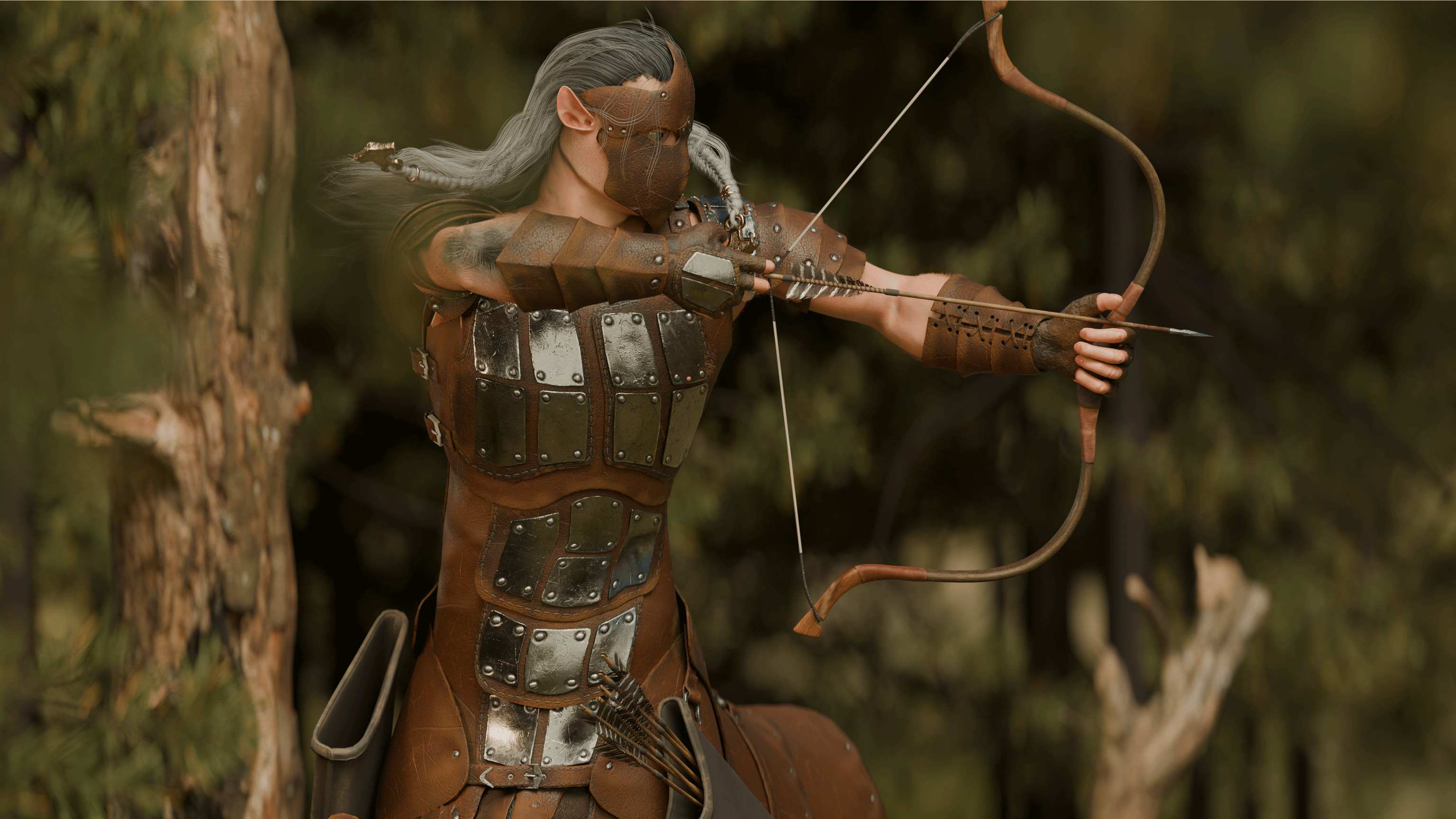 Cantaur Warrior-Warrior-Berserk-Centaur Low-poly 3D model_5
