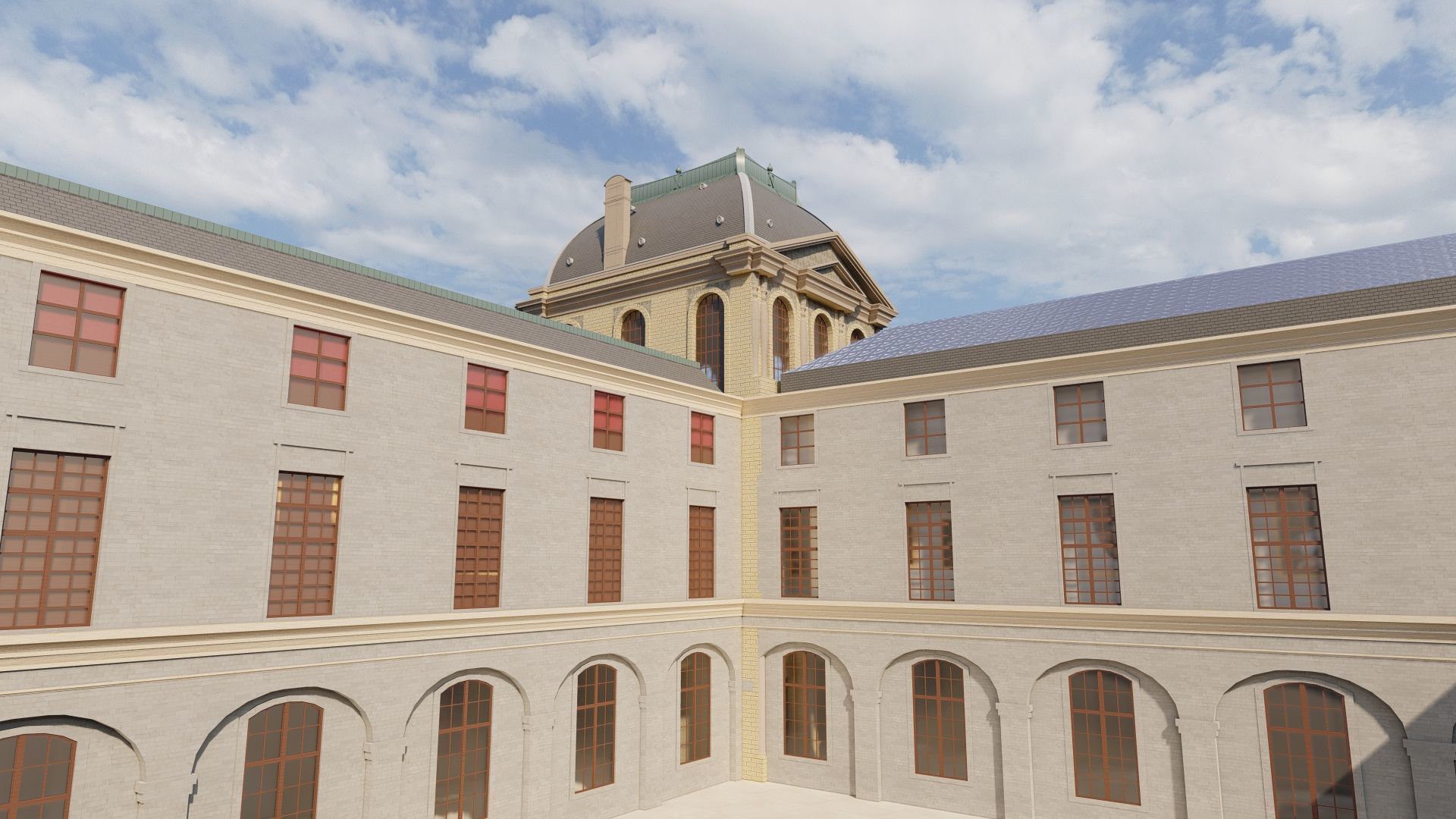 Louvre museum with interior 3D model_33