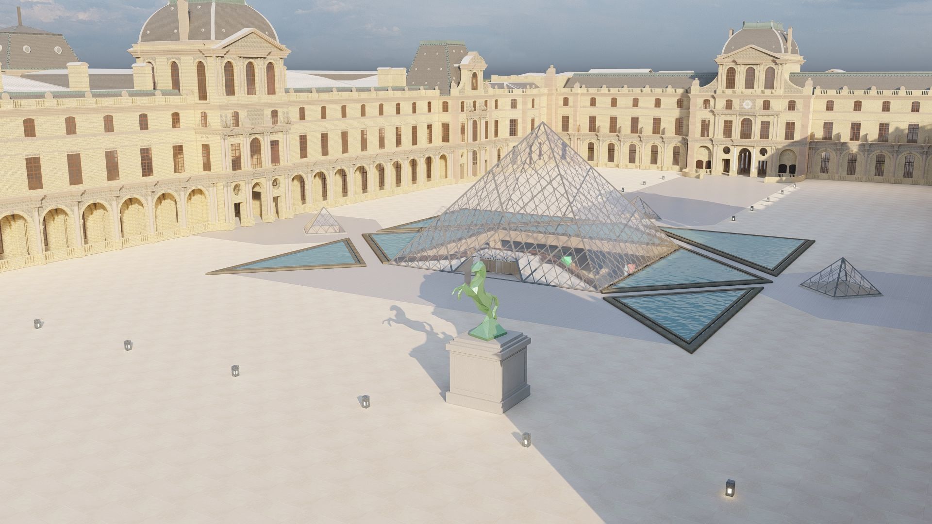 Louvre museum with interior 3D model_39
