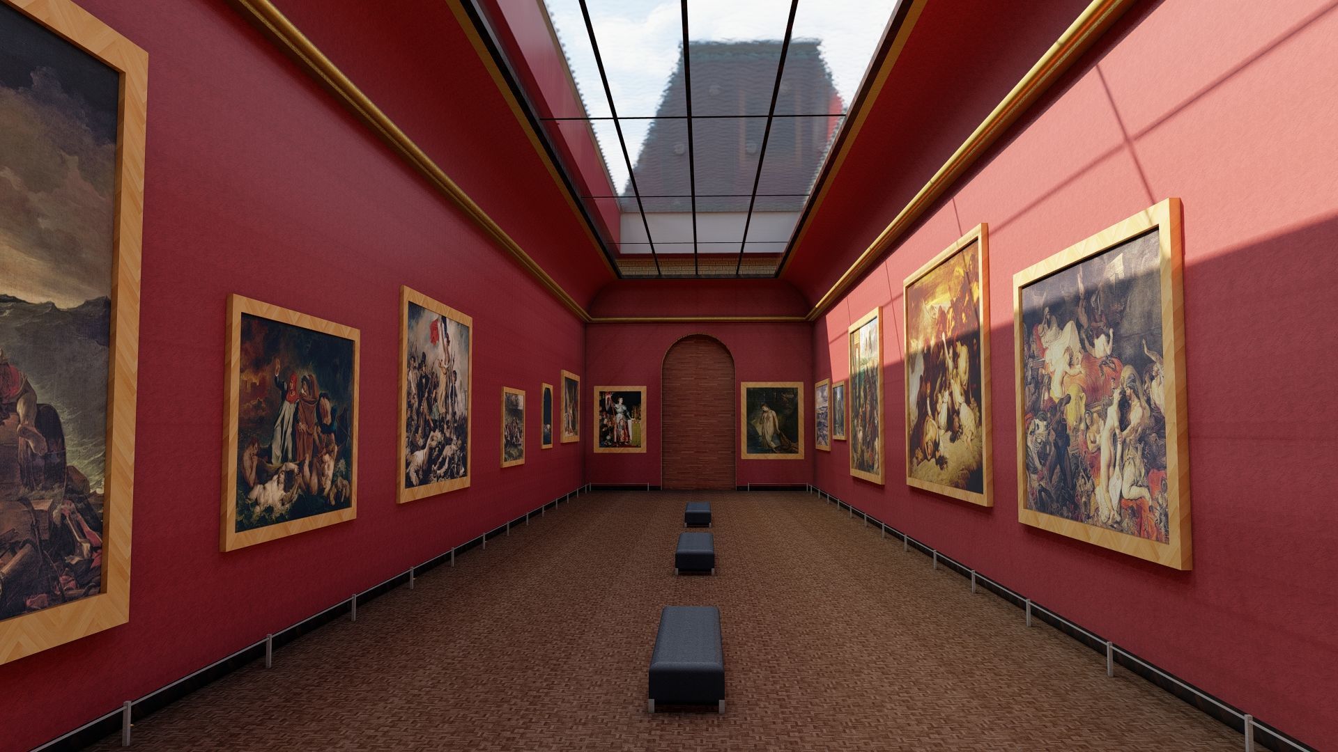 Louvre museum with interior 3D model_24