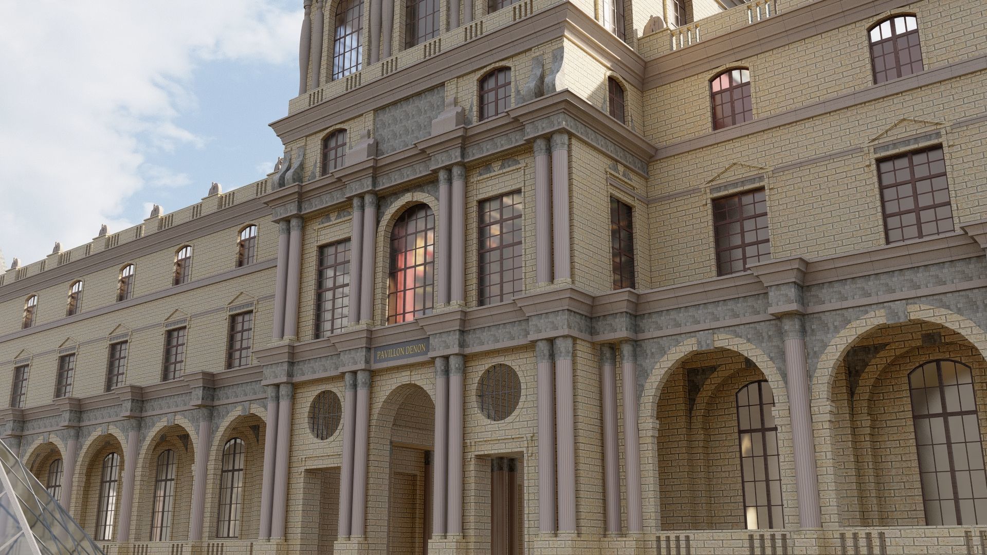 Louvre museum with interior 3D model_12